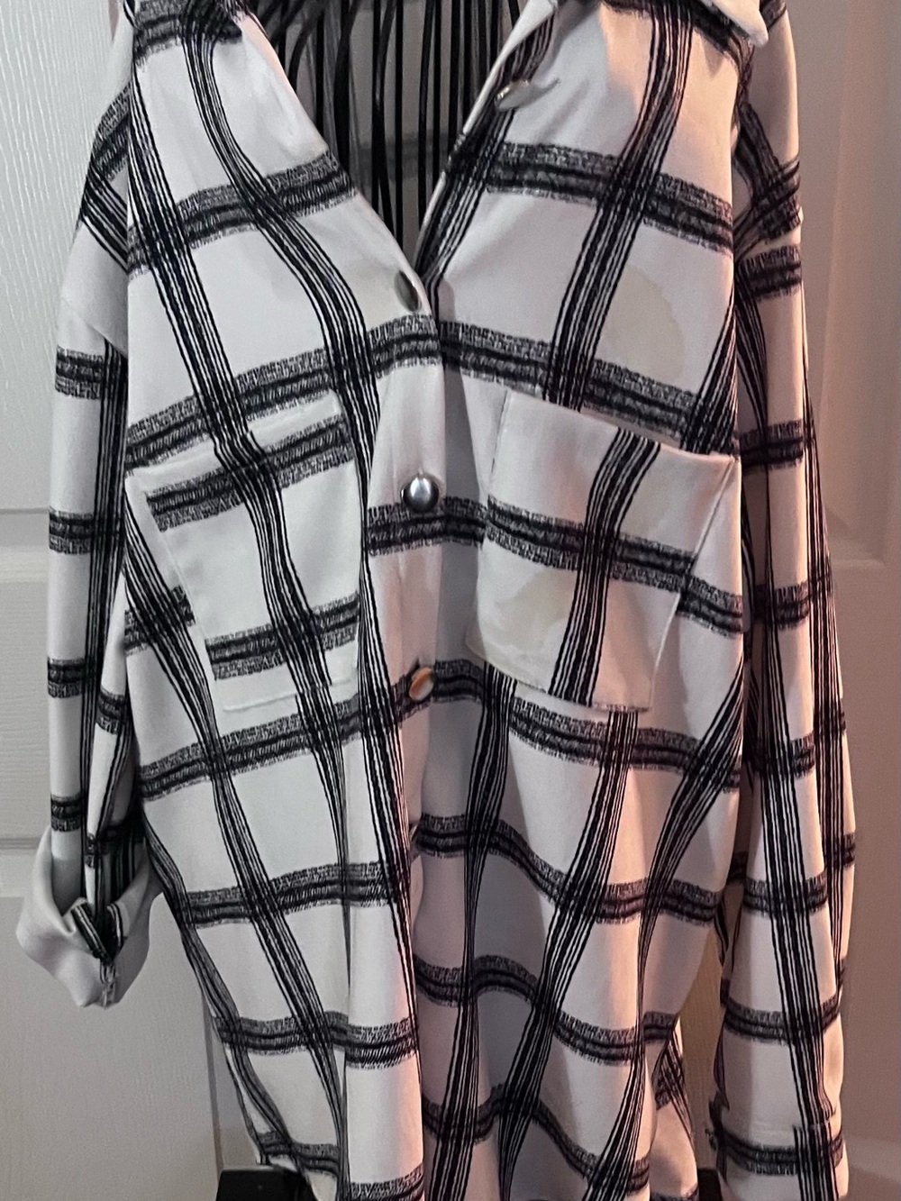 Black and white long sleeve shirt
